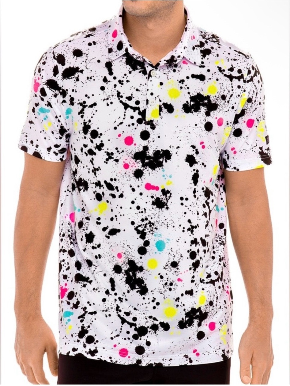 Sunday Swagger Signature Golf Polo in Splatter Size Medium